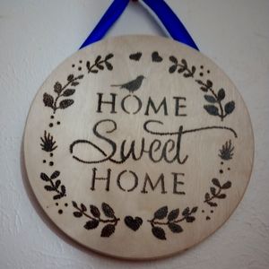 Wood burned sign